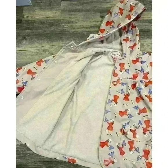Girls Powell Craft Raincoat Sz 4-5 Vintage Inspired Print - Picture 6 of 7